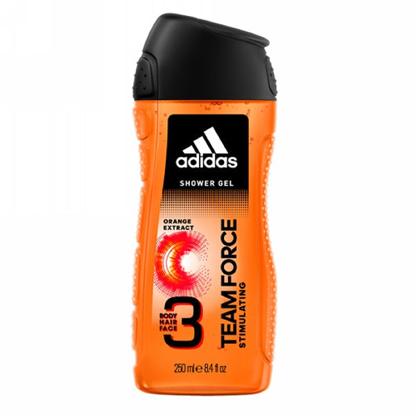 ADDIDAS SHOWER GEL 3IN1 TEAM FORCE STIMULATING 250ML