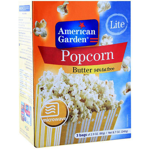 AMERICAN GARDEN POPCORN BUTTER 94% FATFREE 255GM