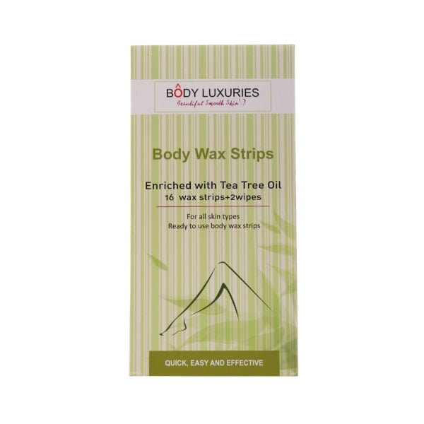 BODY LUXURIES BODY WAX STRIPS TEA TREE OIL 16+2PCS
