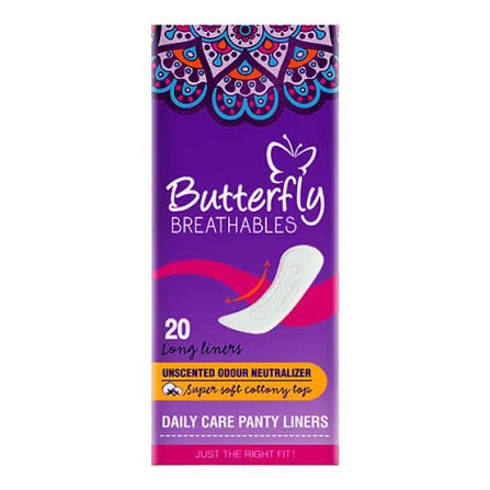 BUTTERFLY BREATHABLES UNSCENTEDODOUR NEUTRALIZER 20PADS
