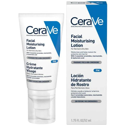 CeraVe Facial Moisturising Lotion PM Normal to Dry – PM Facial Lotion 52ML
