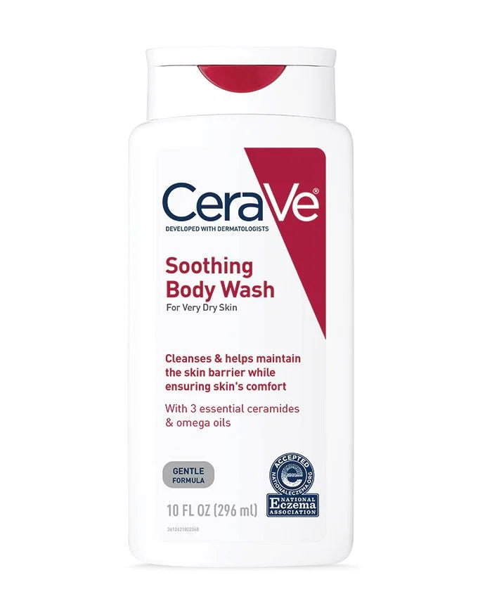 CeraVe Soothing Body Wash for Very Dry Skin 296ml | Hydrating Body Cleanser with Ceramides