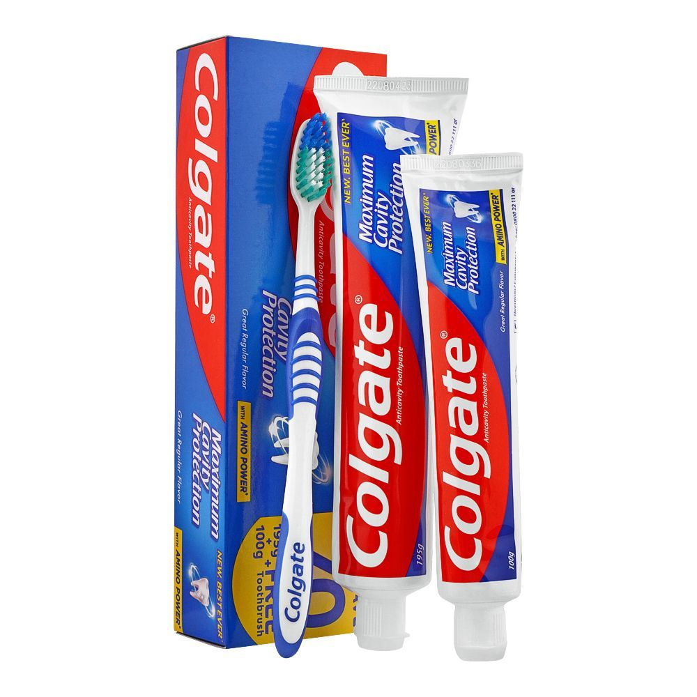 COLGATE TOOTH PASTE 195G+100G+BRUSH COMPO PACK