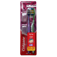 COLGATE ZIG ZAG TWIN PACK MEDIUM TOOTH BRUSH
