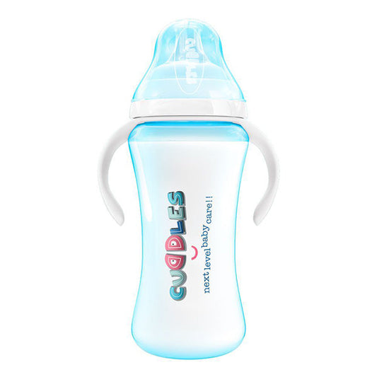 CUDDLES FEEDING BOTTLE BLUE 9M+ 330ML