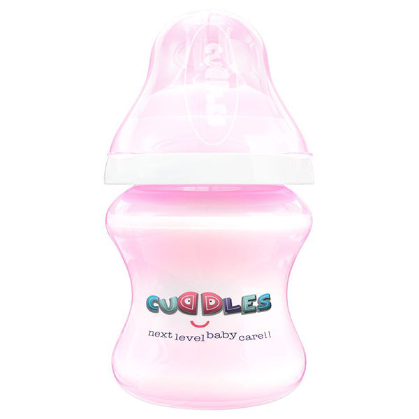 CUDDLES FEEDING BOTTLE PINK 1M+150ML