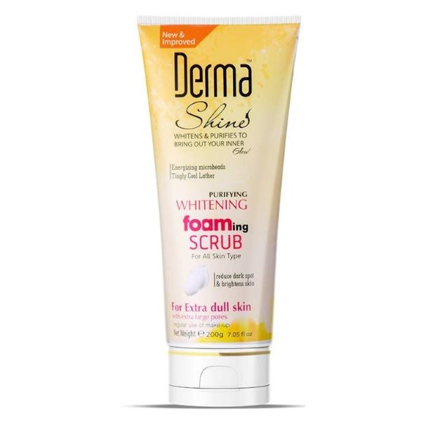 DERMA SHINE BRIGHTENING FOAMING SCRUB 200G