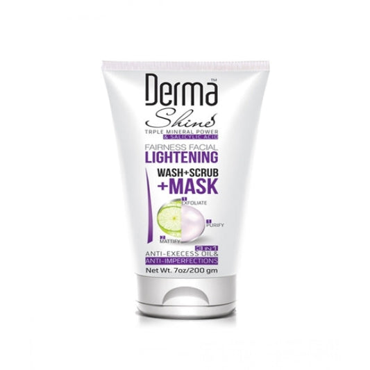 DERMA SHINE LIGHTENING WASH+SCRUB+MASK 200GM