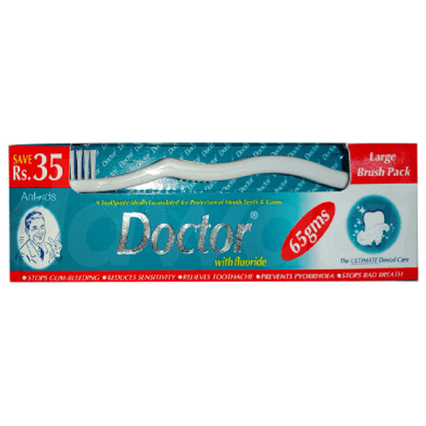 DOCTOR TOOTH PASTE W/BRUSH LARGE 65GM