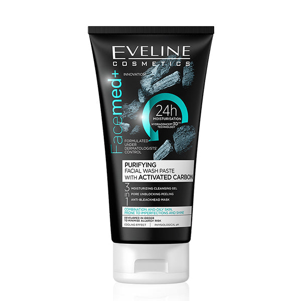EVELINE PURIFYING FACIAL WASH PASTE WITH ACTIVATED CARBON 150ML