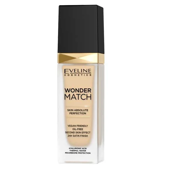 Eveline Wonder Match Foundation 30ML – 01 Ivory | Medium Coverage, Natural Finish