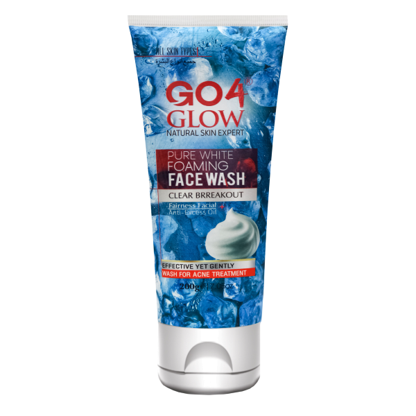 GO4 GLOW PURE WHITE FOAMING FACEWASH 200G