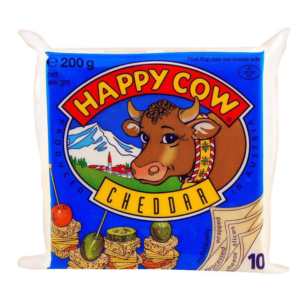 HAPPY COW CHEDDAR CHESE SLICE 200G