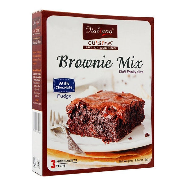 ITALIANO BROWNIE MIX MILK CHOCOLATE FUDGE 519G