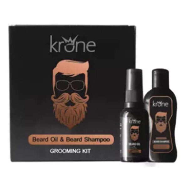 KRONE BEARD OIL 30ML AND BEARD SHAMPOO 60ML GROOMING KIT
