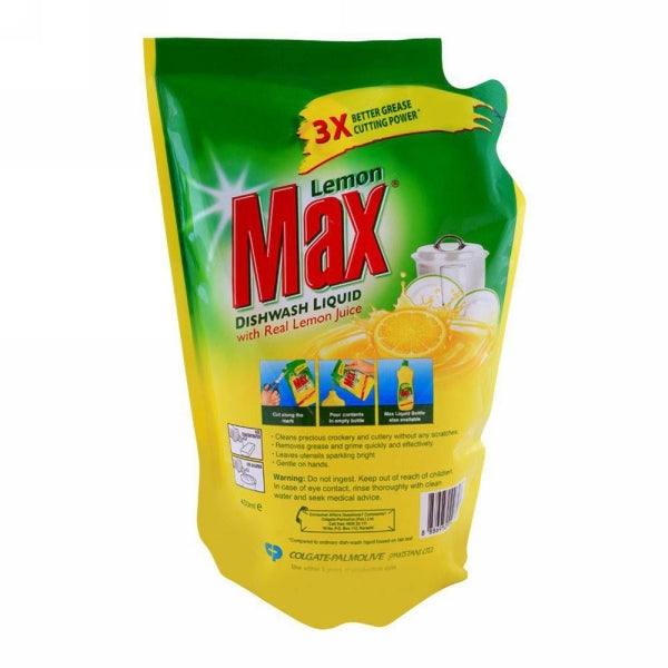 LEMON MAX DISHWASH LIQUID ULTRA 450ML POUCH