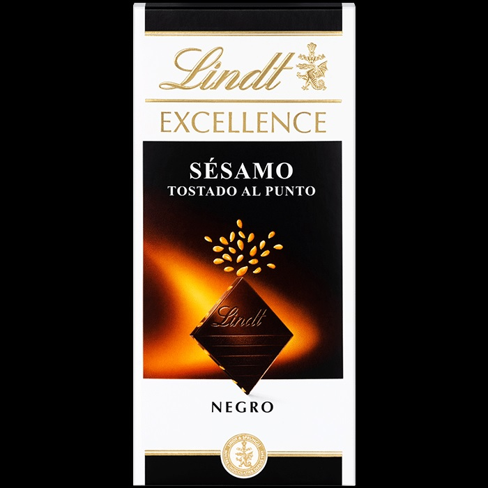 LINDT EXCELLENCE SESAMO TOSTADO AL PUNTO NEGRO CHOCOLATE BAR 100G