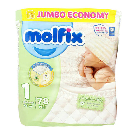MOLFIX JUMBO ECONOMY 1 NEWBORN 2-5KG 78PCS