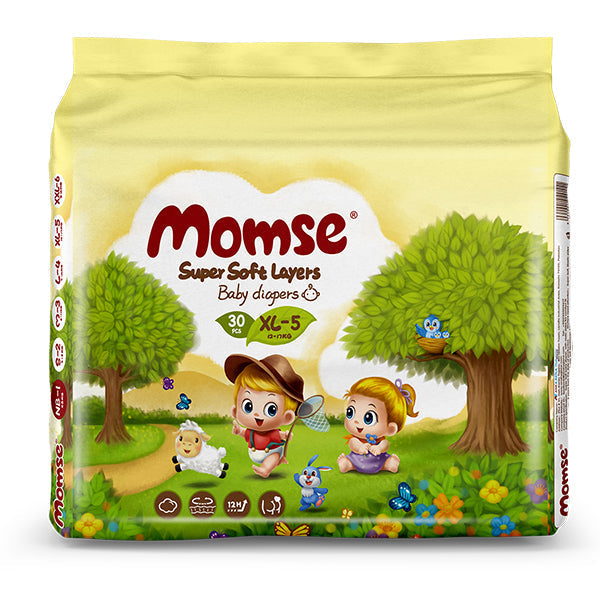 MOMSE DIAPERS XL-5 30PCS