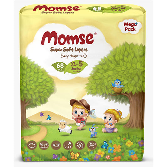 MOMSE DIAPERS XL-5 68 PCS