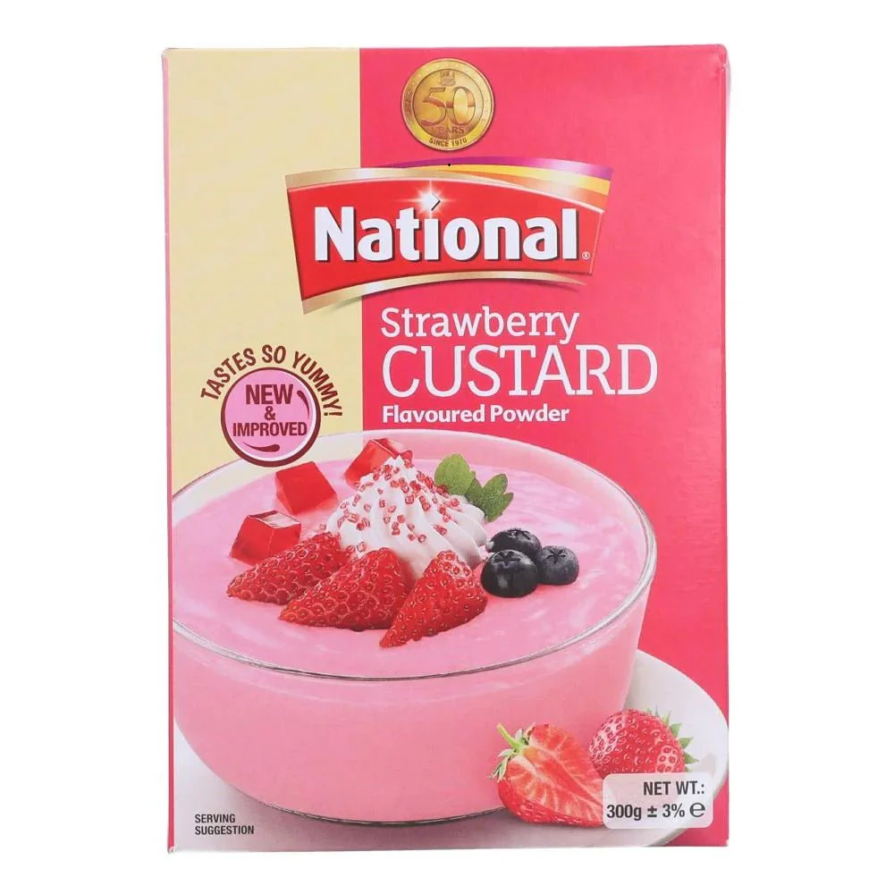 NATIONAL CUSTARD STRABERRY 275GM