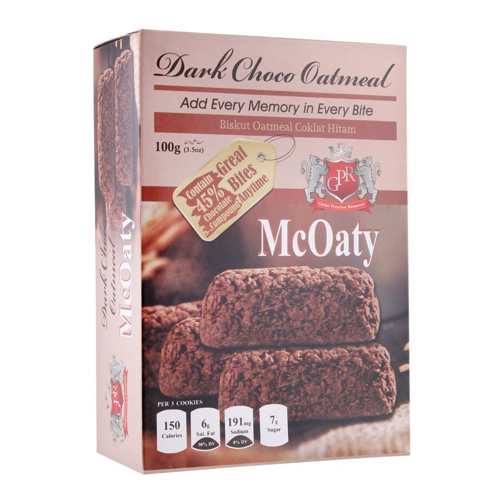 Nature's Home McOaty Dark Choco Oatmeal Cookies 100g | Dark Chocolate Oat Cookies