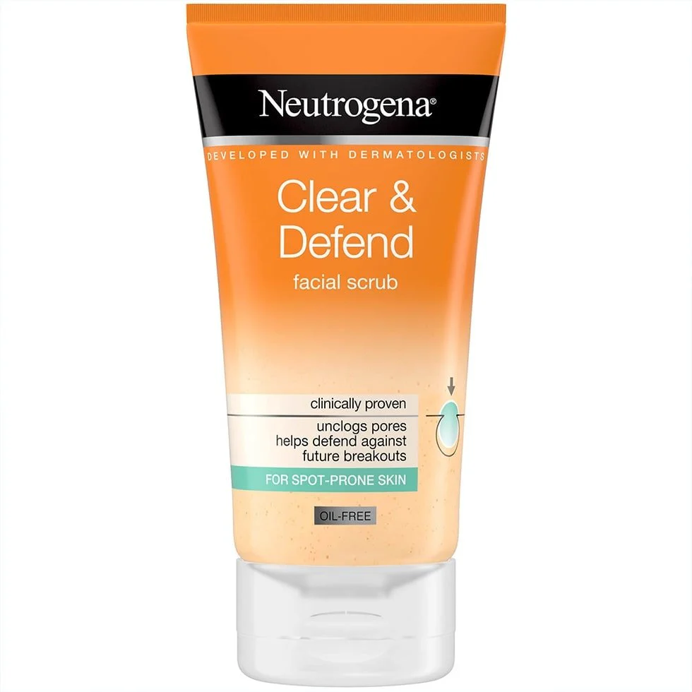 NEUTROGENA CLEAR & DEFEND FACIAL SCRUB OIL FREE 150ML
