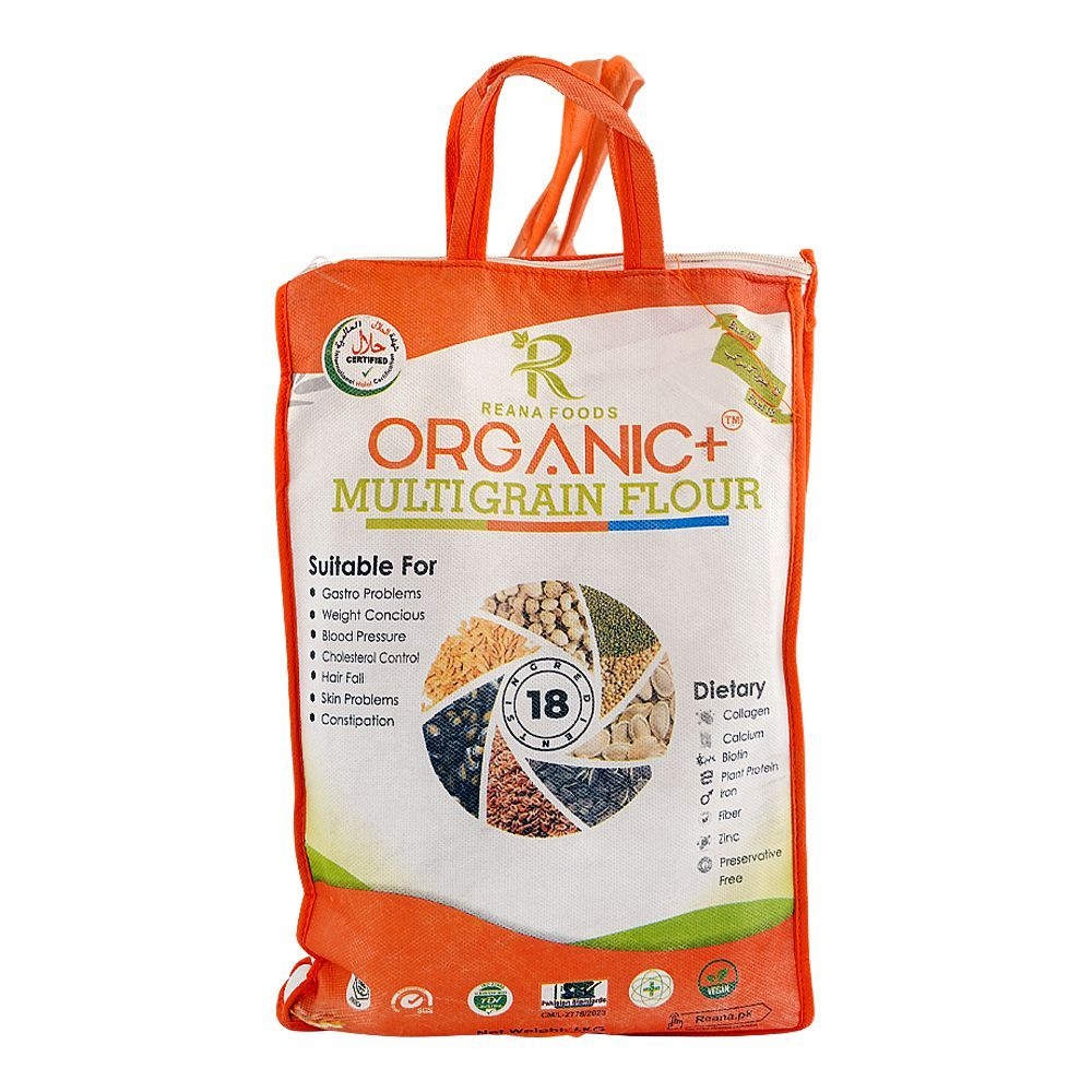 Organic+ Multigrain Flour 5kg | High Fiber Whole Grain Atta