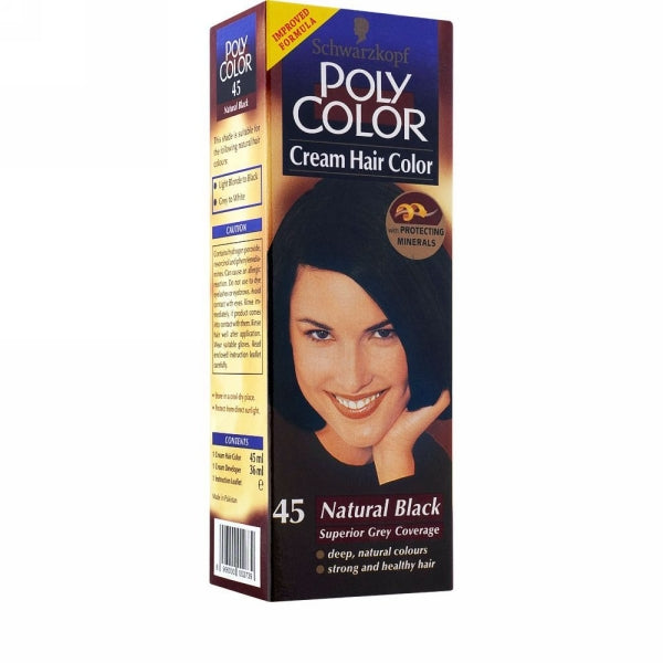 POLY COLOR NATURAL BLACK H/COLOR 45 45ML