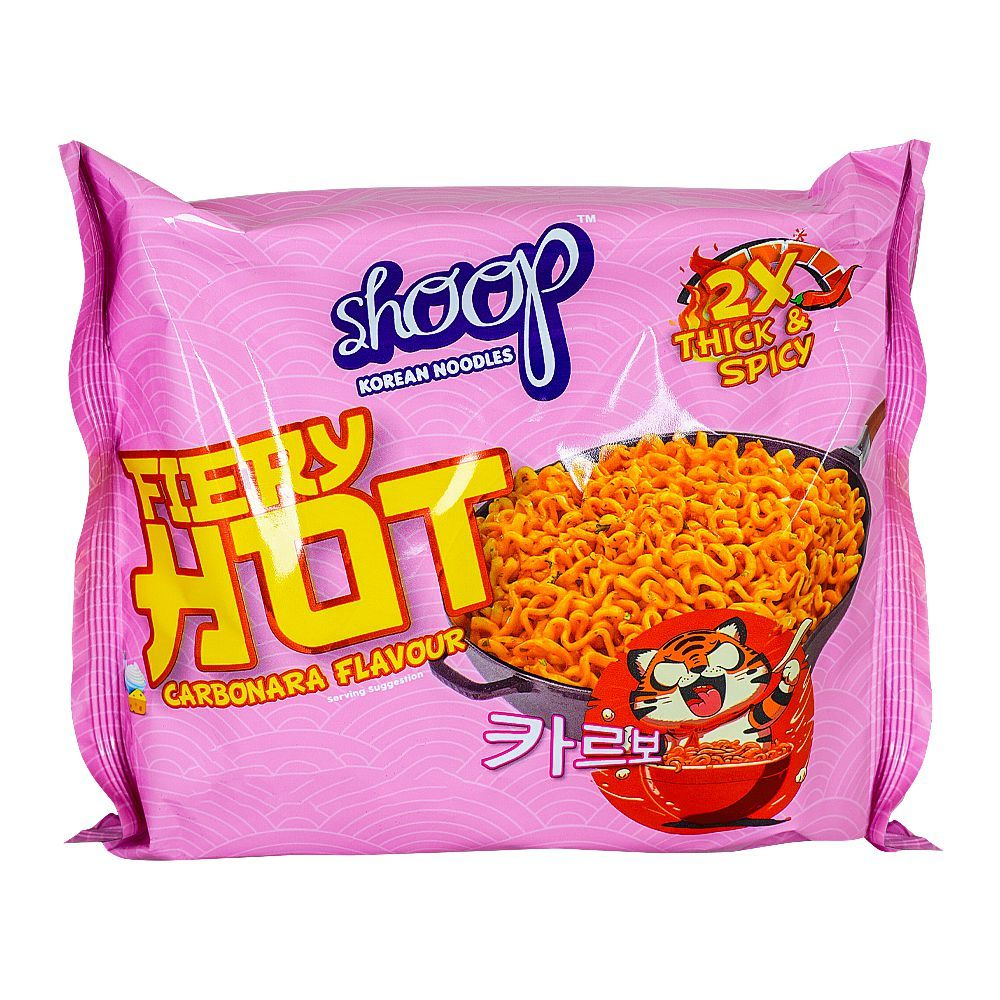 SHOOP FIERY HOT CARBONARA FLAVOUR NOODLES 140G