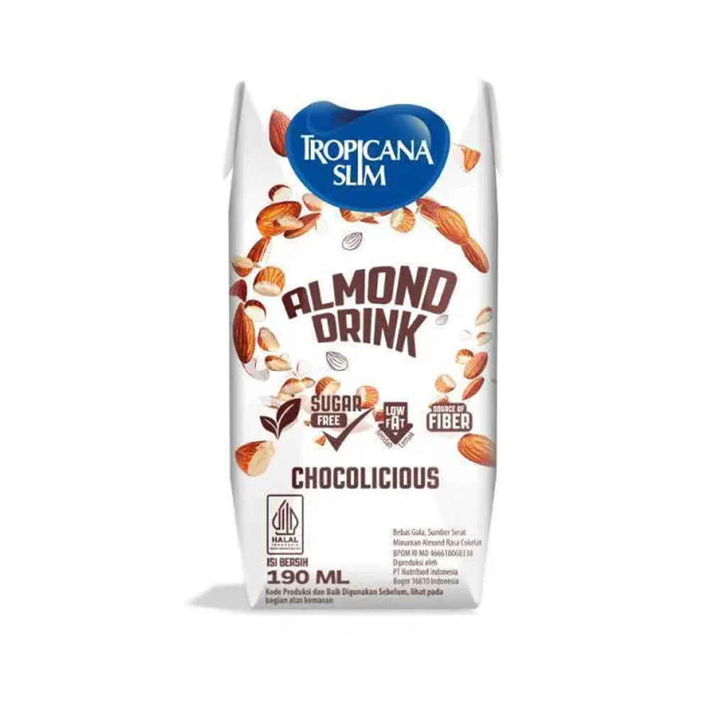 Tropicana Slim Almond Drink Chocolate 190ml | Dairy-Free Chocolate Almond Beverage