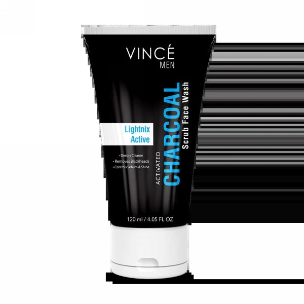 VINCE LIGHTNIX CHARCOAL SCRUB FACE WASH 120ML