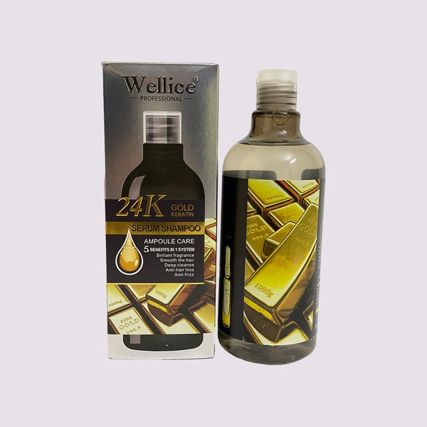 WELLICE 24K GOLD KERATIN SERUM SHAMPOO 500G