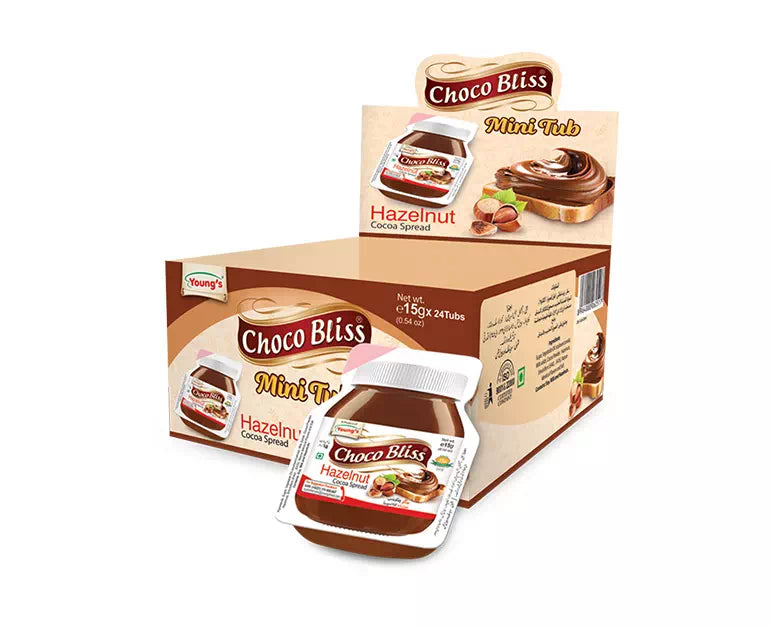 Young's Choco Bliss Mini Tub Hazelnut Spread 15g | Creamy Chocolate Hazelnut Spread