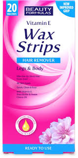 BEAUTY FORMULAS VITAMIN E WAX STRIPS LEGS & BODY 20PCS