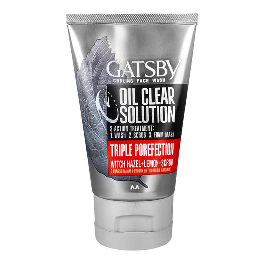 GATSBY OIL CLEAR SOLUTION FACE WASH MEN 100GM