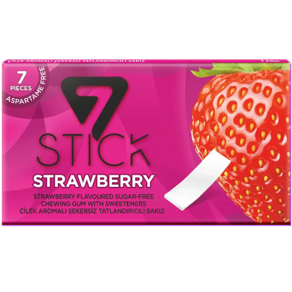 7 STICK BUBBLEGUM STRAWBERRY 14.5GM