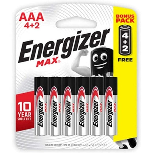  AAA 4+2 ENERGIZER MAX 6 PIECE