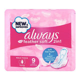 ALWAYS FEATHER SOFT 2 IN 1 MAXI THICK EXTRA LONG 8PADS