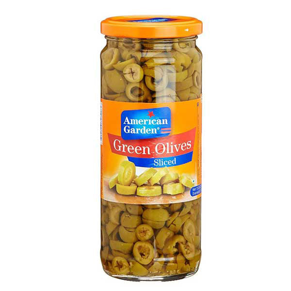 AMERICAN GARDEN GREEN OLIVES STUFFED 450G