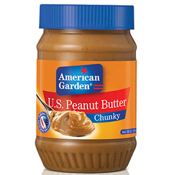 AMERICAN GARDEN PEANUT BUTTER CHUNKY 18 OZ 510G