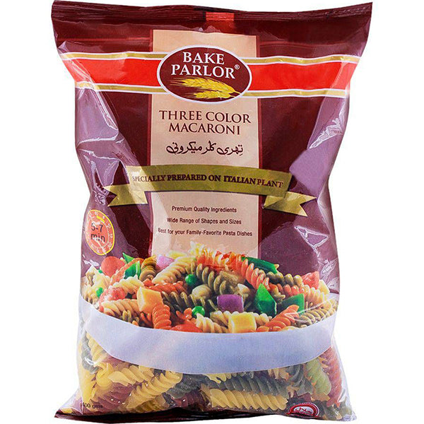 BAKE PARLOR THREE COLOR MACARONI 400GM