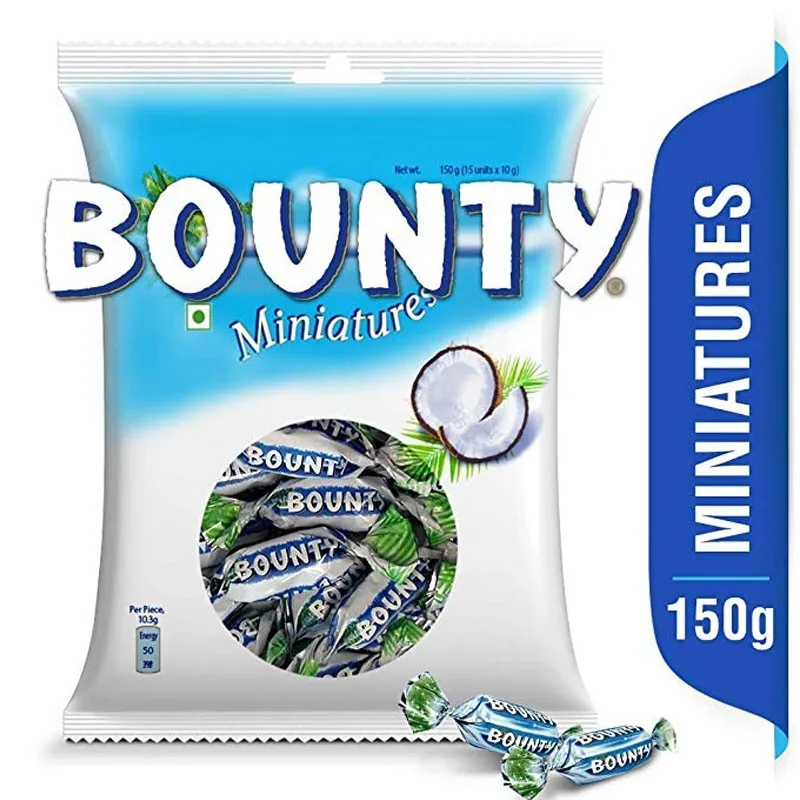 BOUNTY MINIATURES CHOCOLATE CANDY POUCH 150G