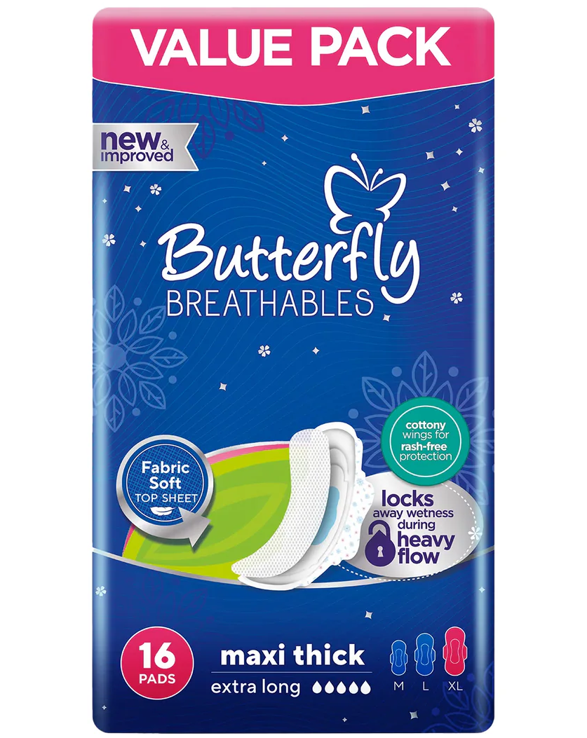 BUTTERFLY MAXI THICK VALUE PACK EXTRA LONG-16 PADS