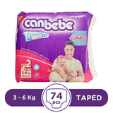 CANBEBE JUMBO 2 MINI 3-6KG 74PCS DIAPER