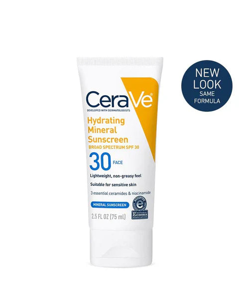CeraVe Hydrating Mineral Sunscreen SPF30 – Mineral Sunscreen SPF30 75ML