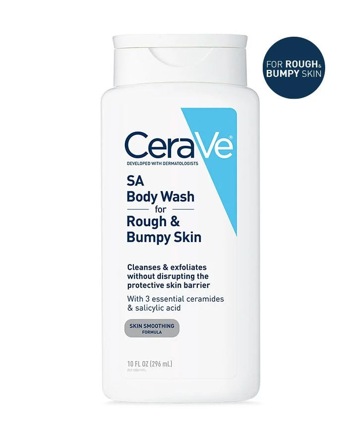 CeraVe SA Body Wash for Rough & Bumpy Skin 296ml | Salicylic Acid Exfoliating Body Wash
