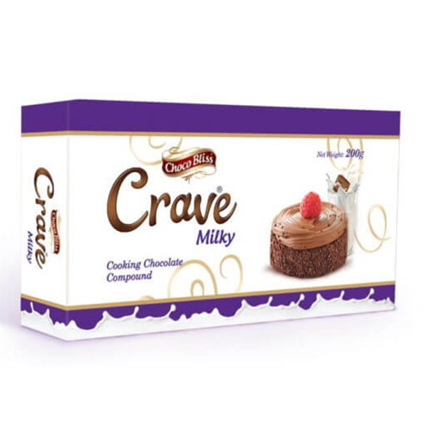 CHOCO BLISS CRAVE MILKY COOKING CHOCOLATE COMPOUND 200GM