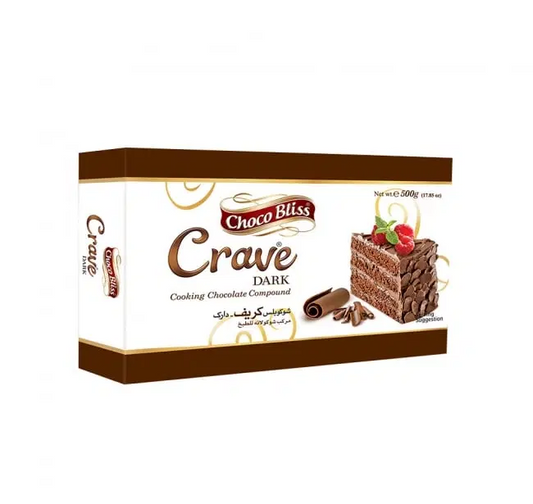 Choco Bliss Crave Dark Chocolate Compound 500g – Baking & Cooking Chocolate for Cakes, Brownies & Desserts