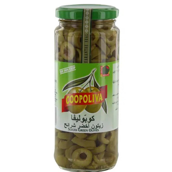 COOPOLIVA SLICED GREEN OLIVES 165G